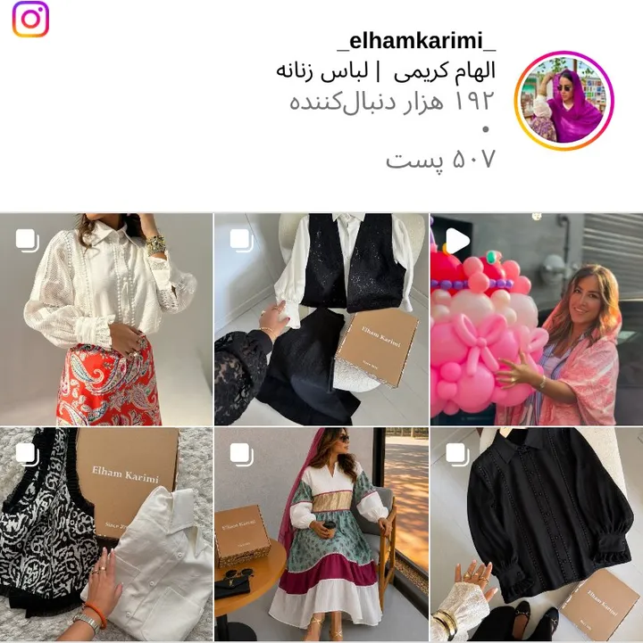 اسکرینشات پیج _elhamkarimi_