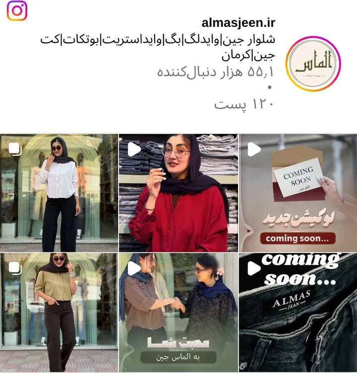 اسکرین‌شات پیج almasjeen.ir