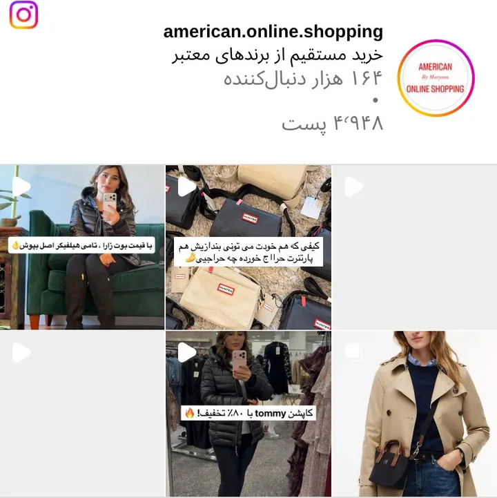 اسکرین‌شات پیج american.online.shopping