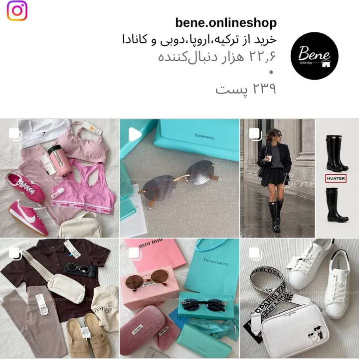 اسکرین‌شات پیج bene.onlineshop