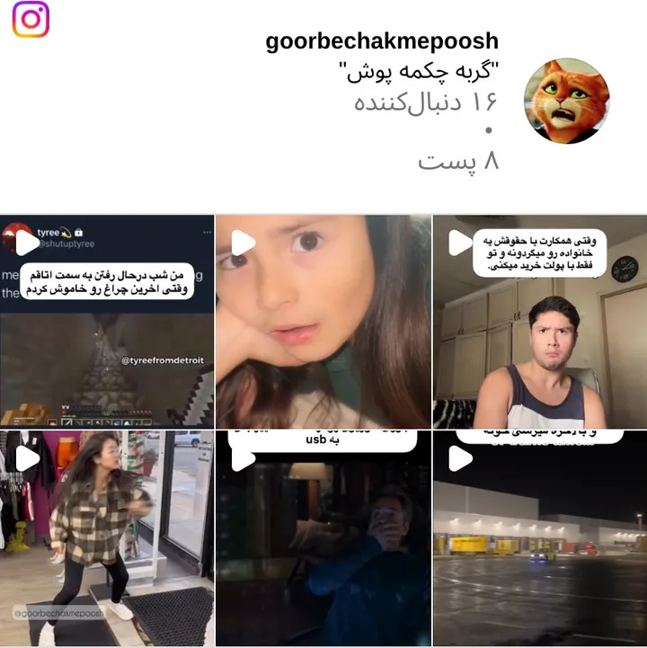اسکرین‌شات پیج goorbechakmepoosh