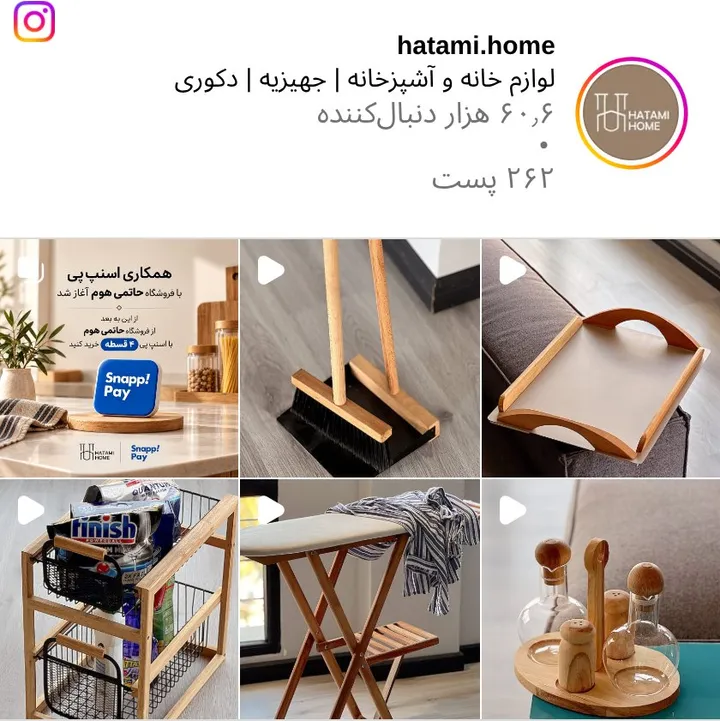 اسکرین‌شات پیج hatami.home