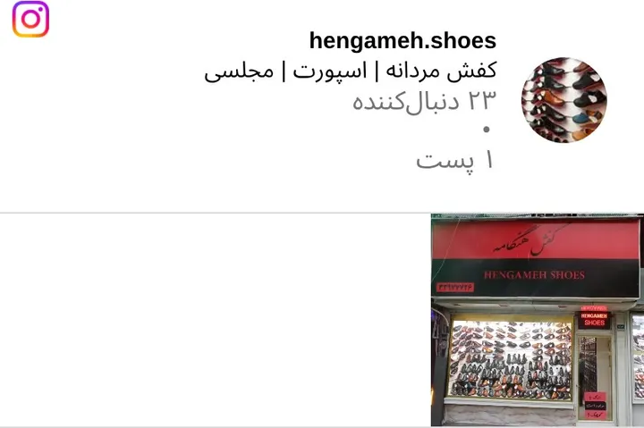 اسکرین‌شات پیج hengameh.shoes