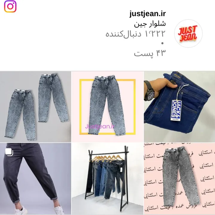 اسکرین‌شات پیج justjean.ir