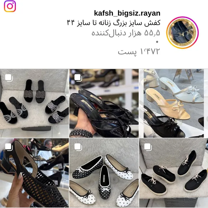 اسکرینشات پیج kafsh_bigsiz.rayan