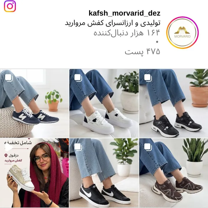 اسکرین‌شات پیج kafsh_morvarid_dez