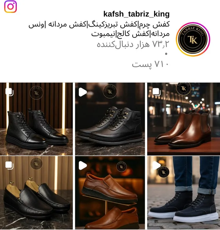 اسکرین‌شات پیج kafsh_tabriz_king