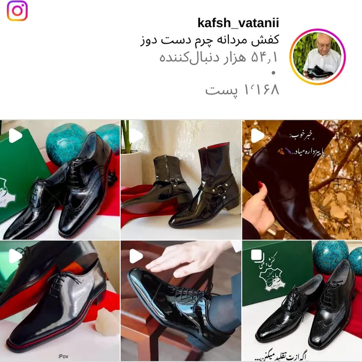 اسکرین‌شات پیج kafsh_vatanii