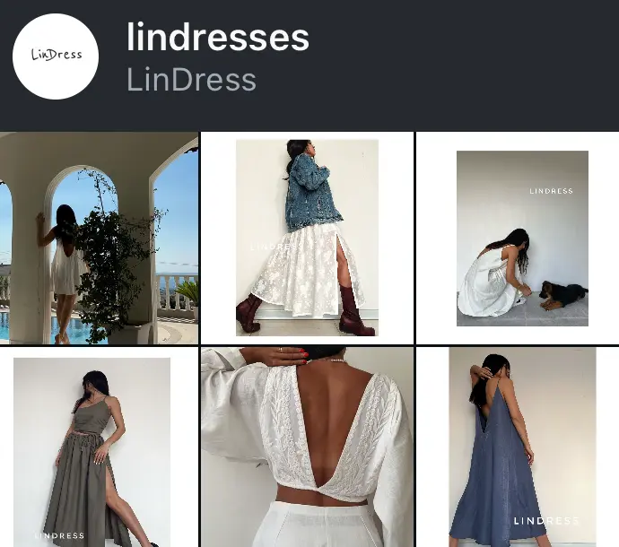 اسکرین‌شات پیج lindresses