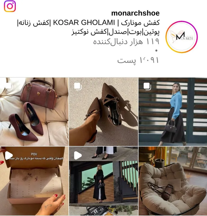 اسکرین‌شات پیج monarchshoe