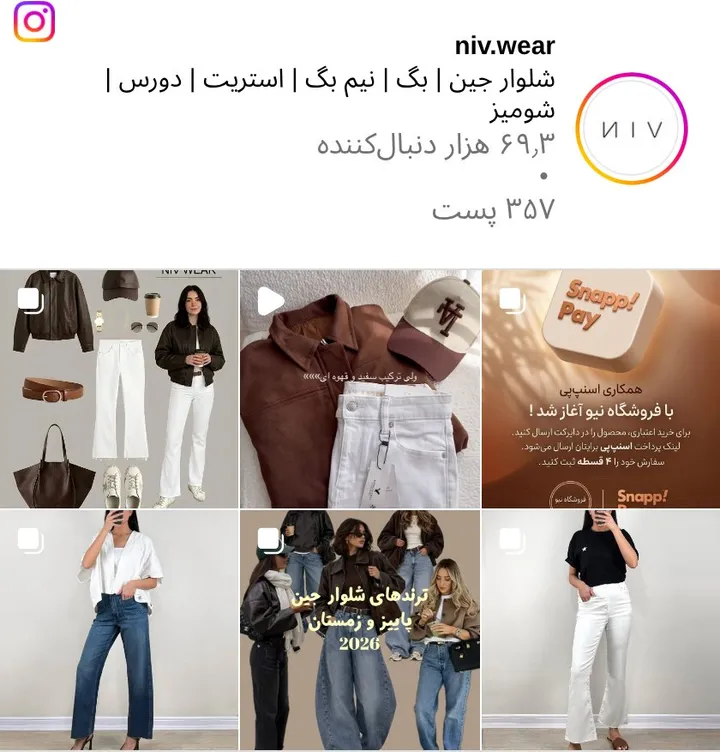 اسکرین‌شات پیج niv.wear