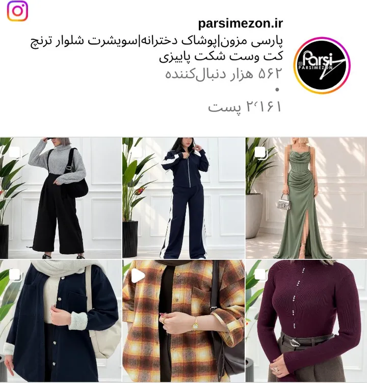 اسکرین‌شات پیج parsimezon.ir