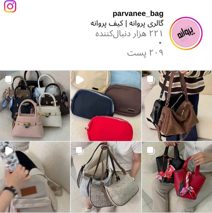 اسکرین‌شات پیج parvanee_bag