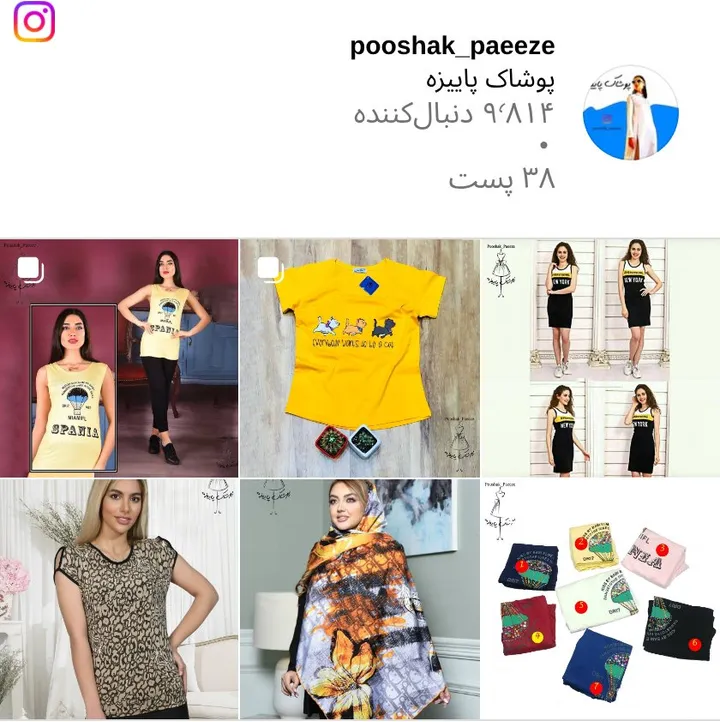 اسکرین‌شات پیج pooshak_paeeze