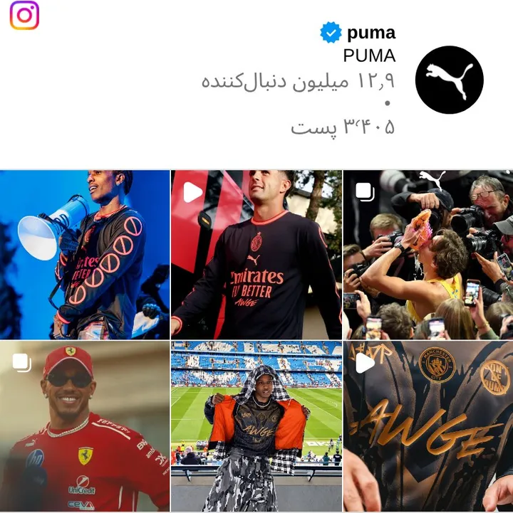 اسکرین‌شات پیج puma