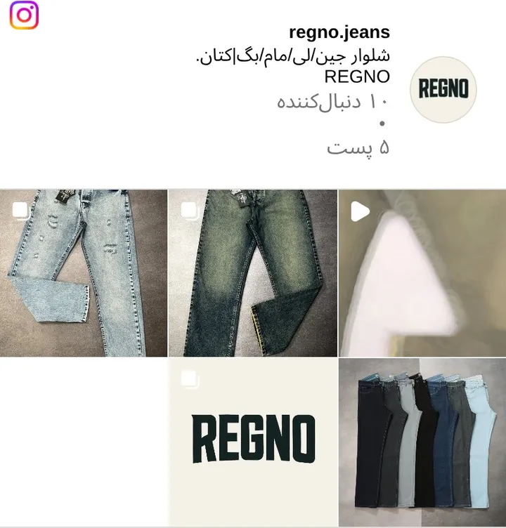 اسکرین‌شات پیج regno.jeans