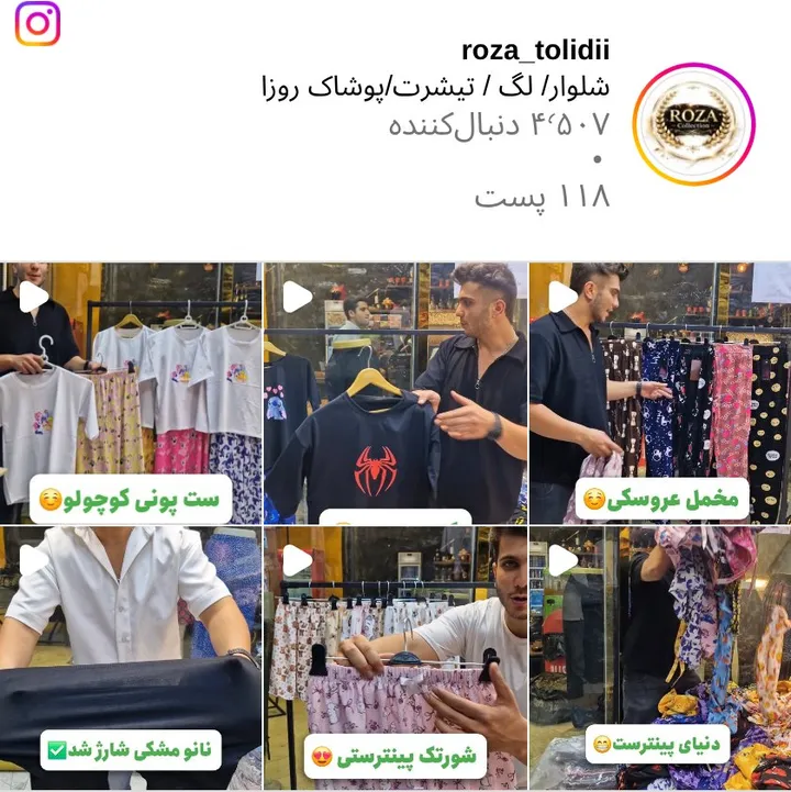 اسکرین‌شات پیج roza_tolidii