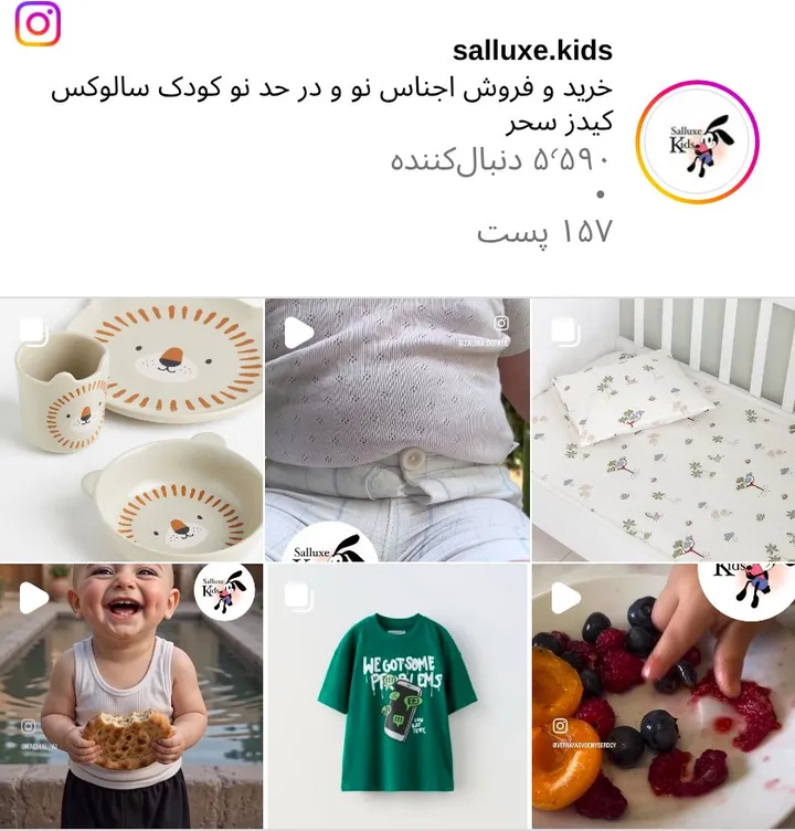 اسکرین‌شات پیج salluxe.kids