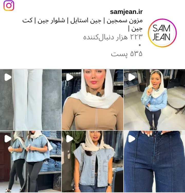 اسکرین‌شات پیج samjean.ir