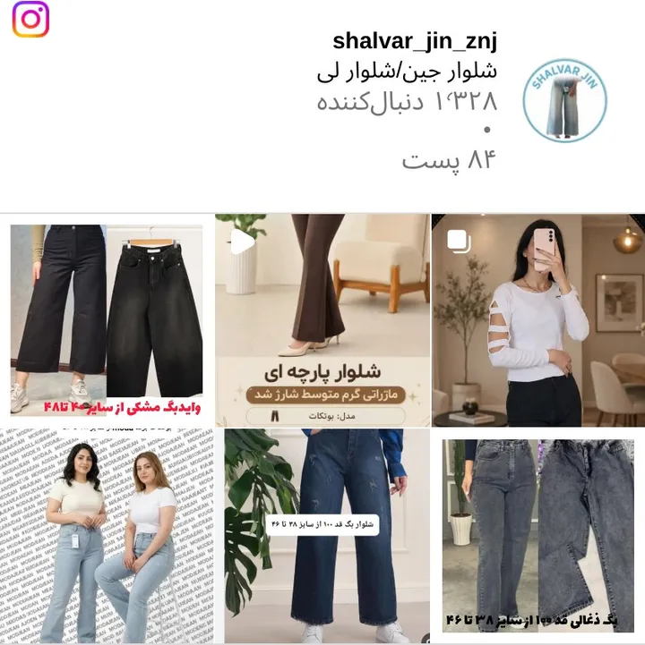 اسکرین‌شات پیج shalvar_jin_znj