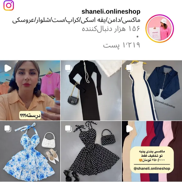 اسکرین‌شات پیج shaneli.onlineshop
