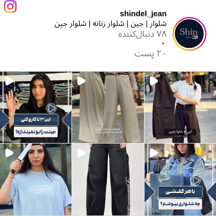 اسکرین‌شات پیج shindel_jean