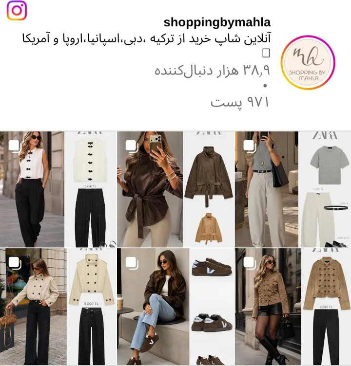 اسکرین‌شات پیج shoppingbymahla