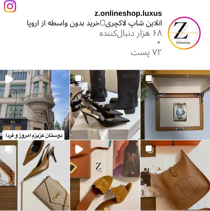 اسکرین‌شات پیج z.onlineshop.luxus
